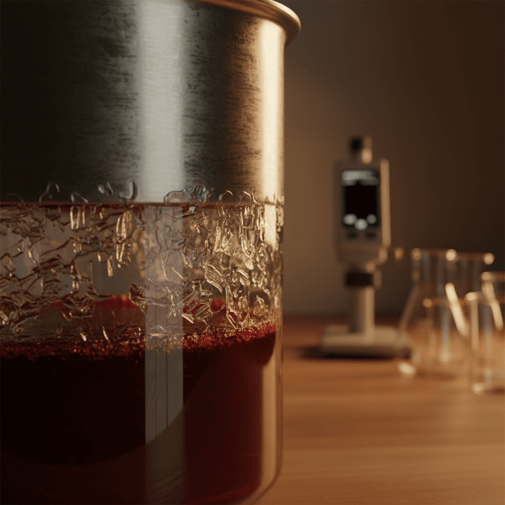 Cristales de hielo en concentración de jugo de uva