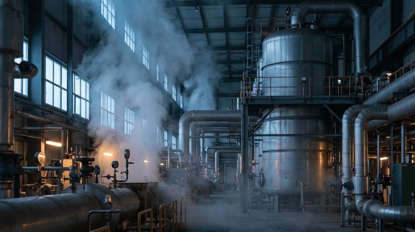 Depósito de acumulación térmica en instalación industrial